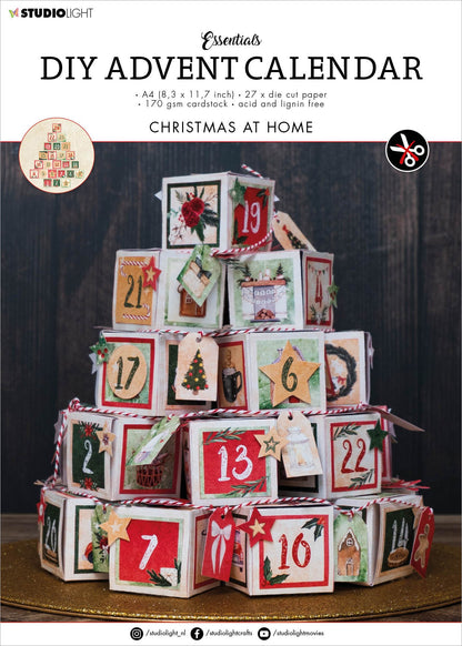 Studio Light Essentials DIY Die-Cut Block Advent Calendar-Nr. 28, Christmas At Home