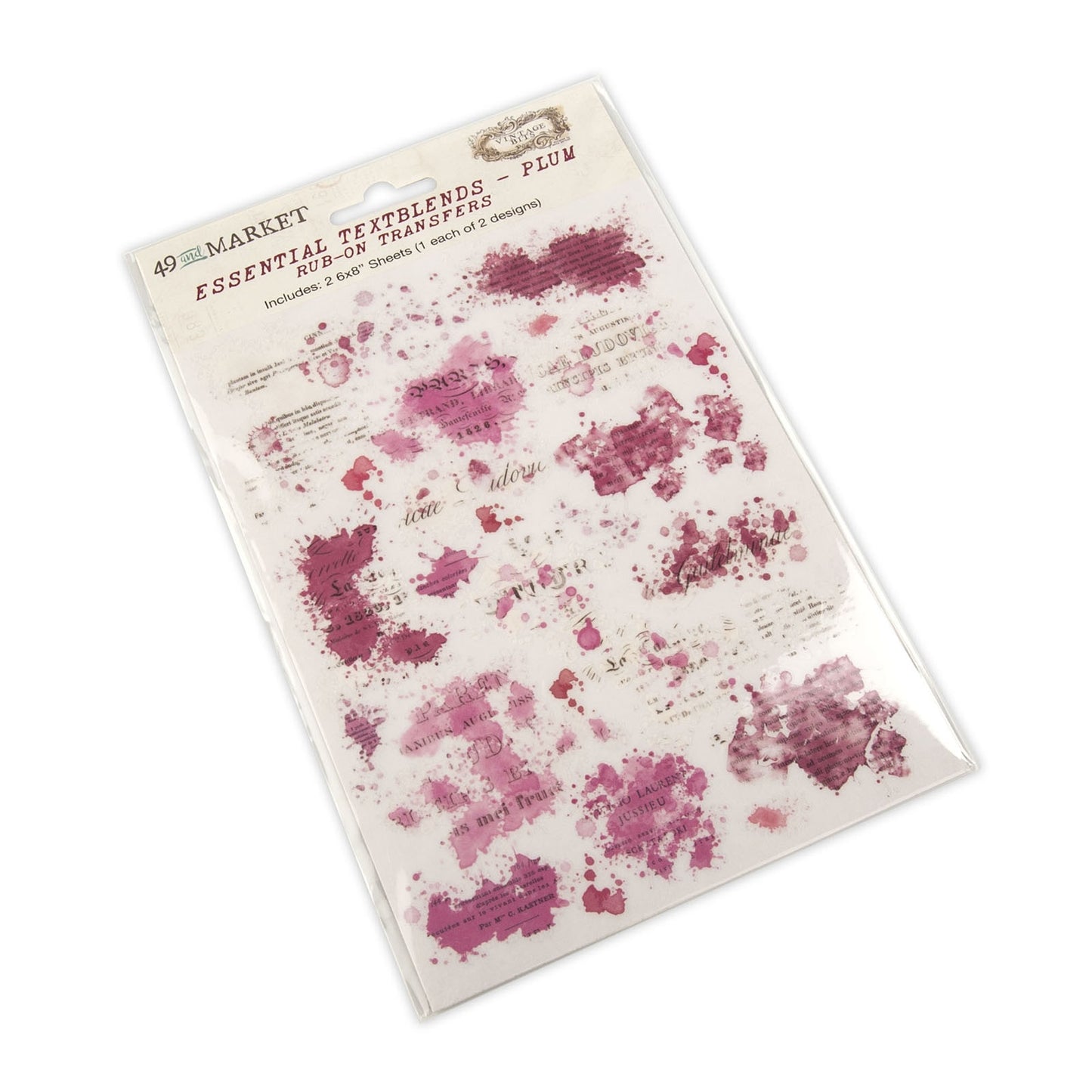 49 And Market Essential Textblends Rub-Ons 6"X8" 2/Pkg-Select Style