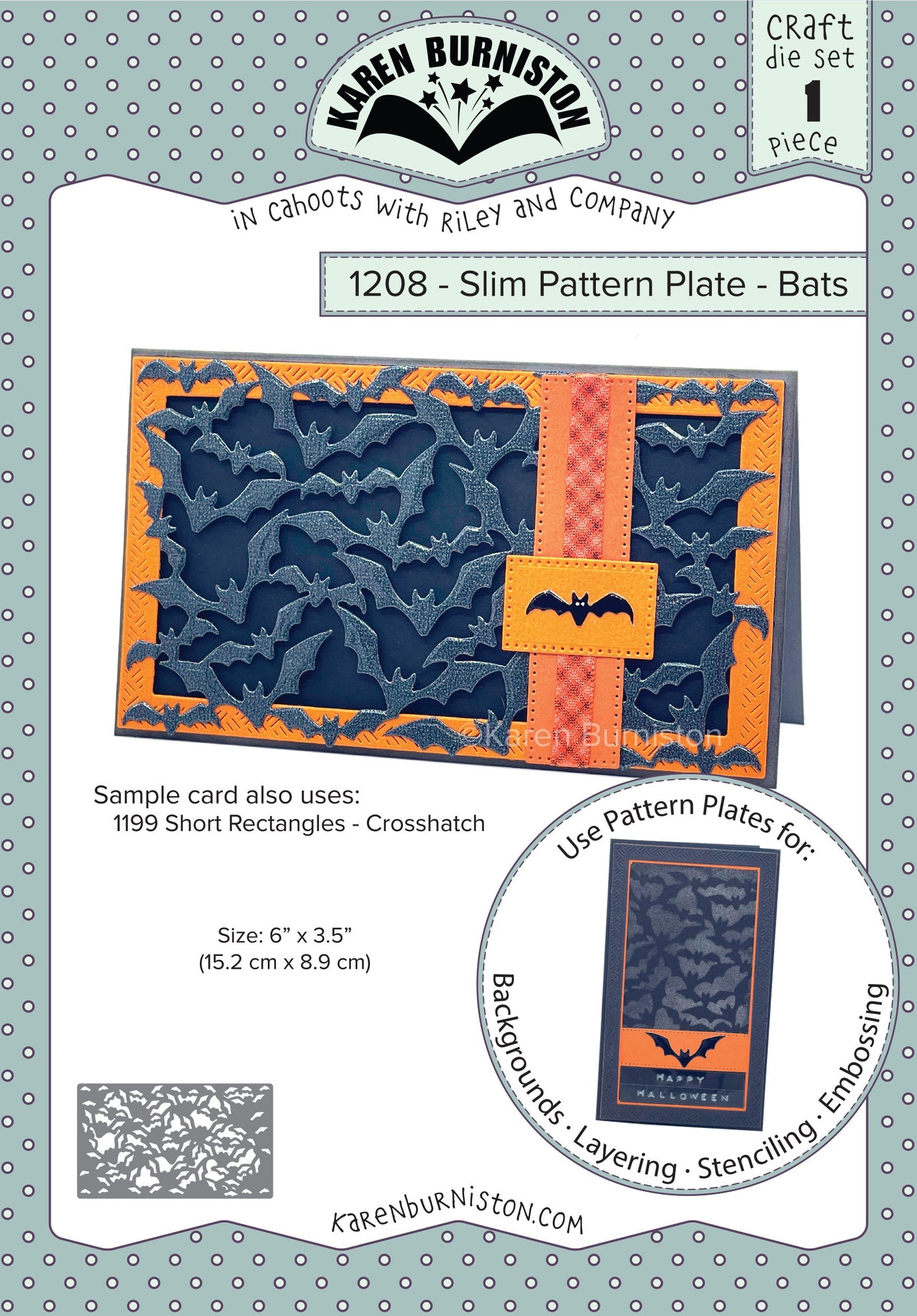 Karen Burniston Dies-Slim Pattern Plate - Bats