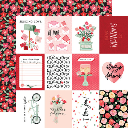 My Valentine Double-Sided Cardstock 12"X12"-2"X2" Journaling Cards