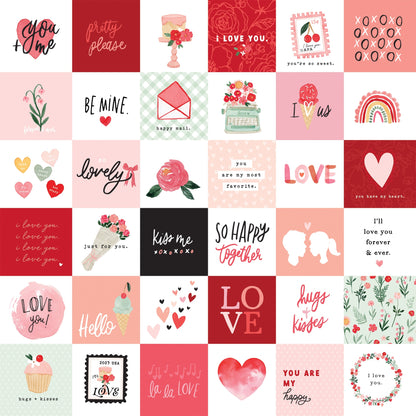 My Valentine Double-Sided Cardstock 12"X12"-2"X2" Journaling Cards