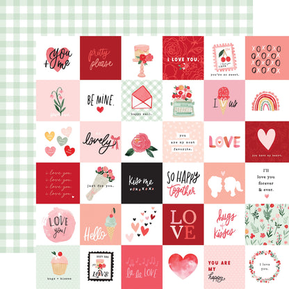 My Valentine Double-Sided Cardstock 12"X12"-2"X2" Journaling Cards