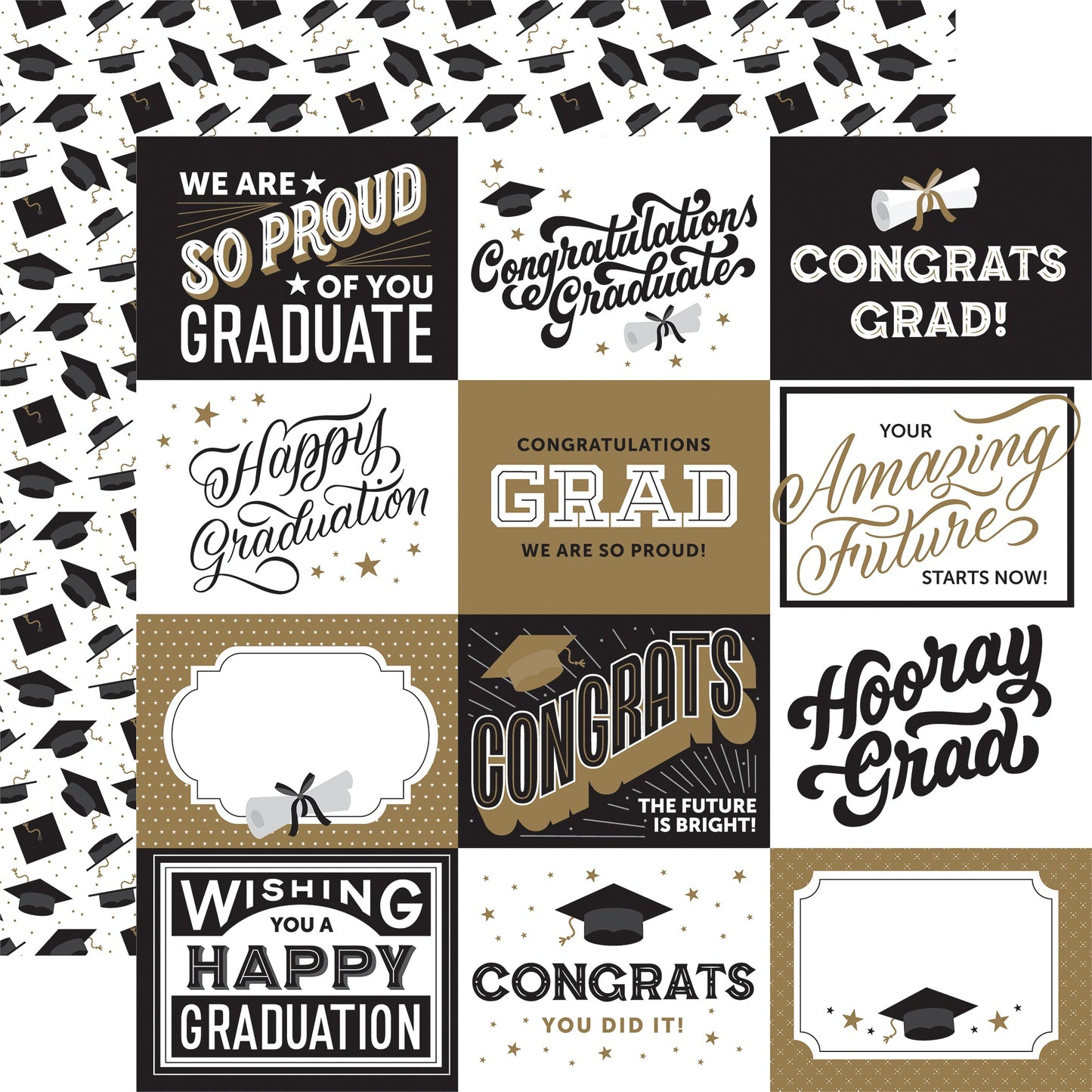 Graduation Double-Sided Cardstock 12"X12"-4"X6" Journaling Cards