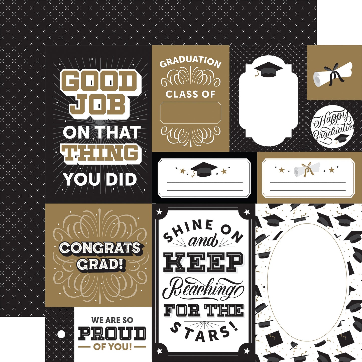 Graduation Double-Sided Cardstock 12"X12"-4"X6" Journaling Cards