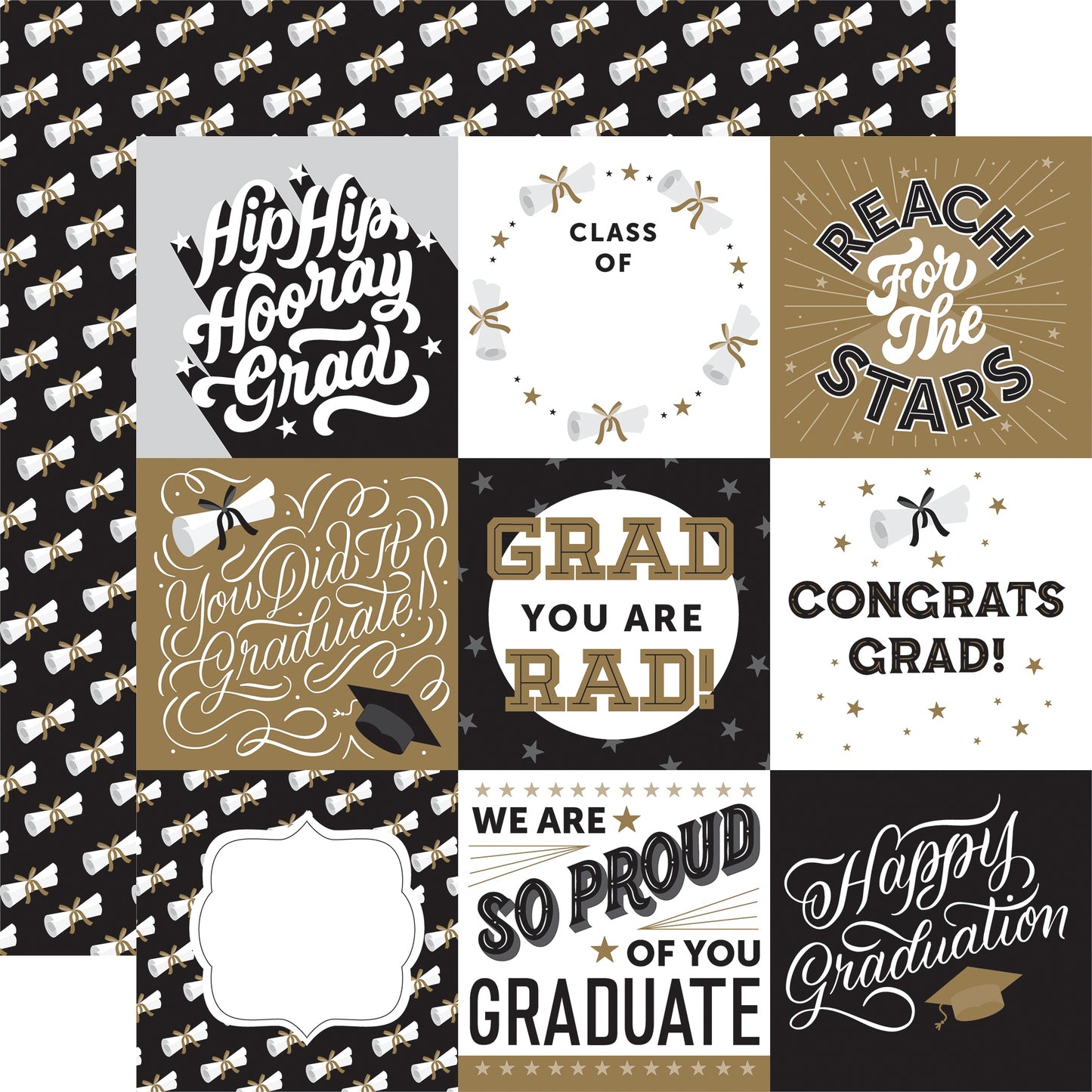 Graduation Double-Sided Cardstock 12"X12"-4"X6" Journaling Cards