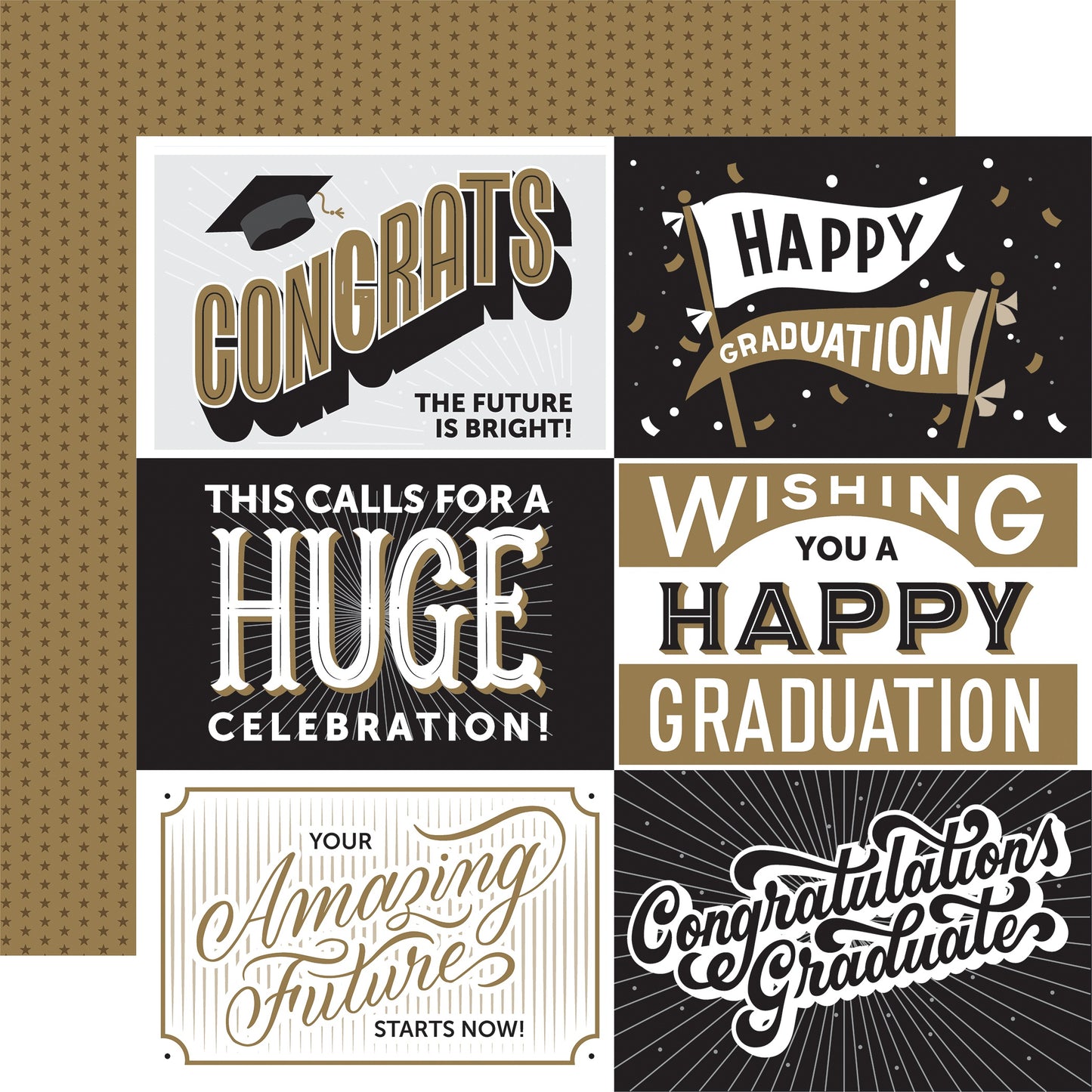 Graduation Double-Sided Cardstock 12"X12"-4"X6" Journaling Cards