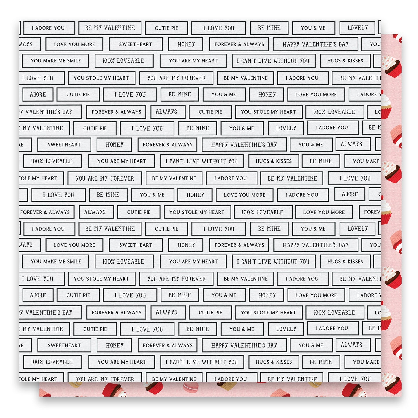 Cupid's Sweetheart Cafe Double-Sided Cardstock 12"X12"-Quilt from Cupid