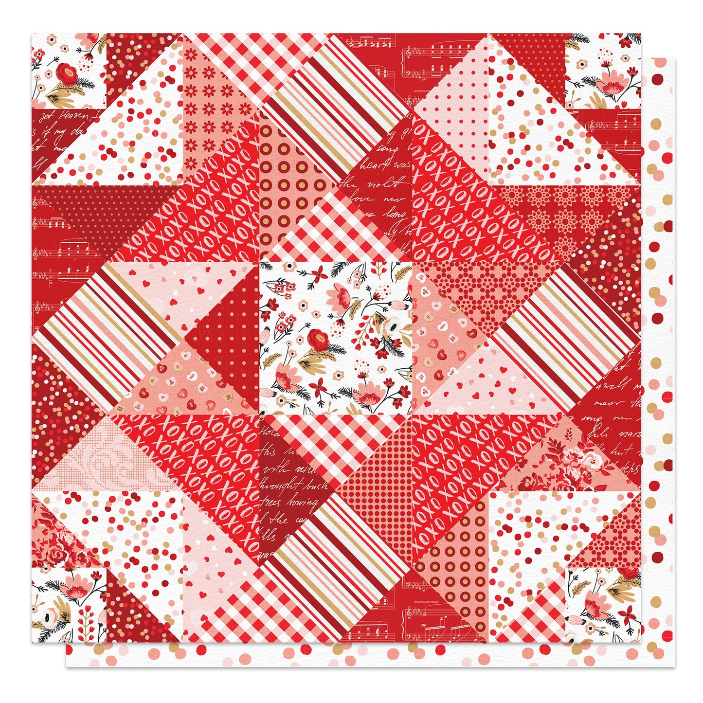 Cupid's Sweetheart Cafe Double-Sided Cardstock 12"X12"-Quilt from Cupid