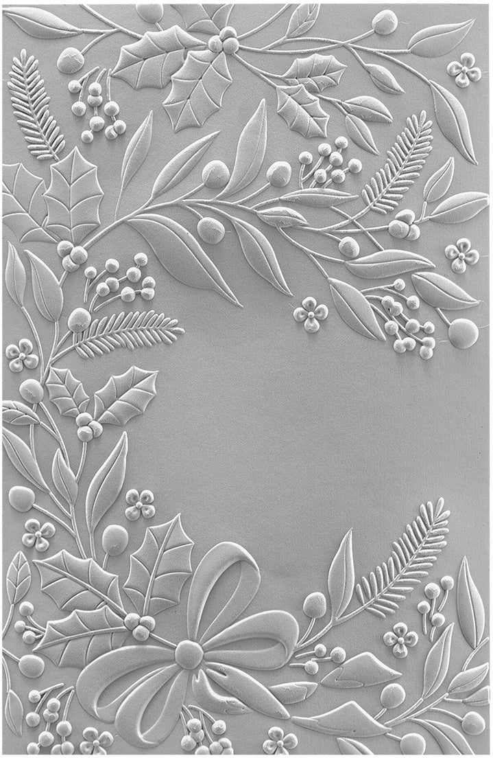 Spellbinders 3D Embossing Folder 5.5"x8.5"-Holiday Floral Swag