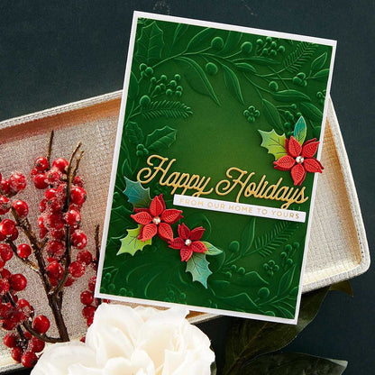 Spellbinders 3D Embossing Folder 5.5"x8.5"-Holiday Floral Swag