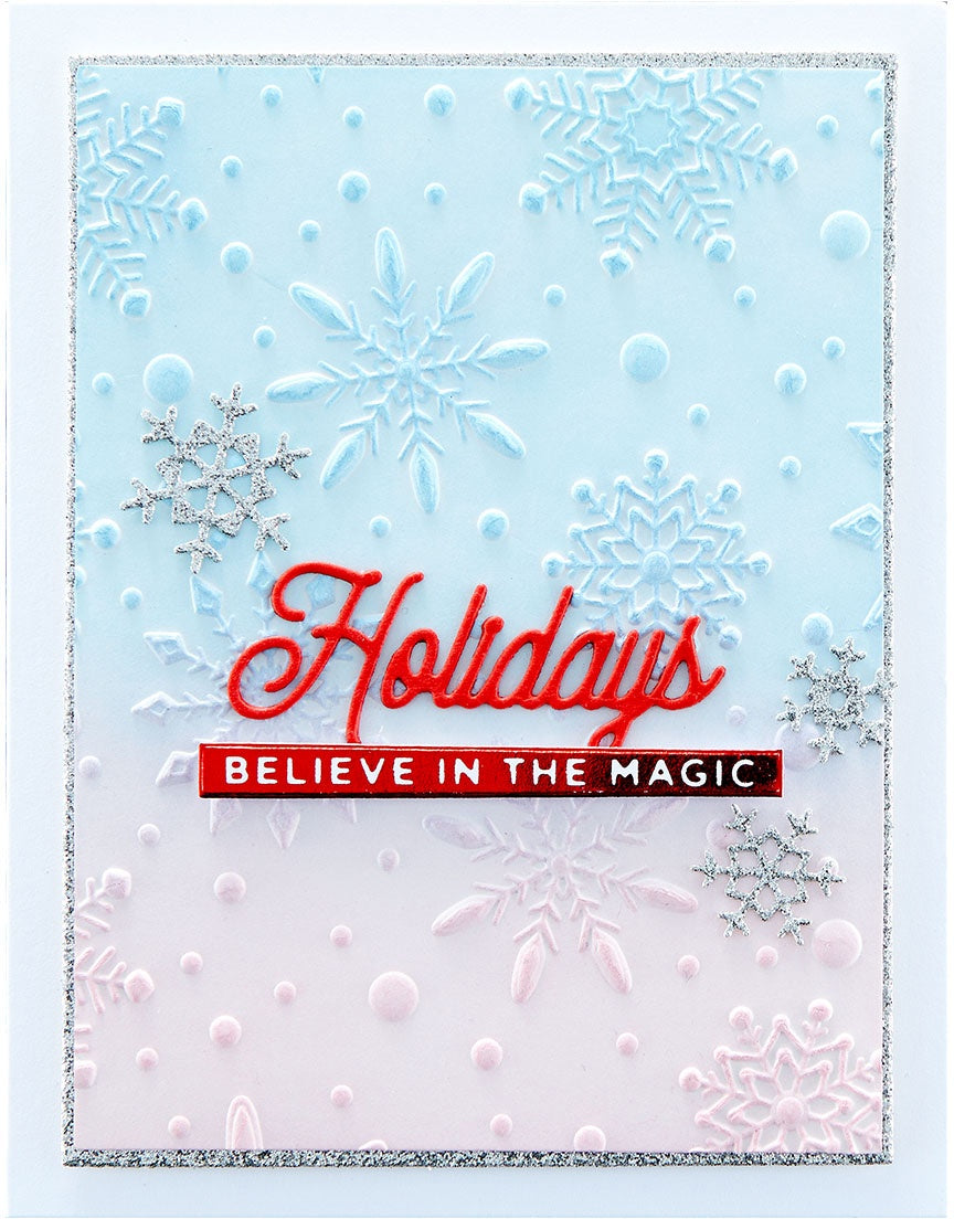 Spellbinders 3D Embossing Folder 5.5"x8.5"-Flurry Of Snowflakes