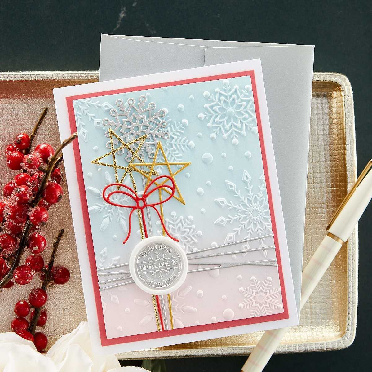 Spellbinders 3D Embossing Folder 5.5"x8.5"-Flurry Of Snowflakes