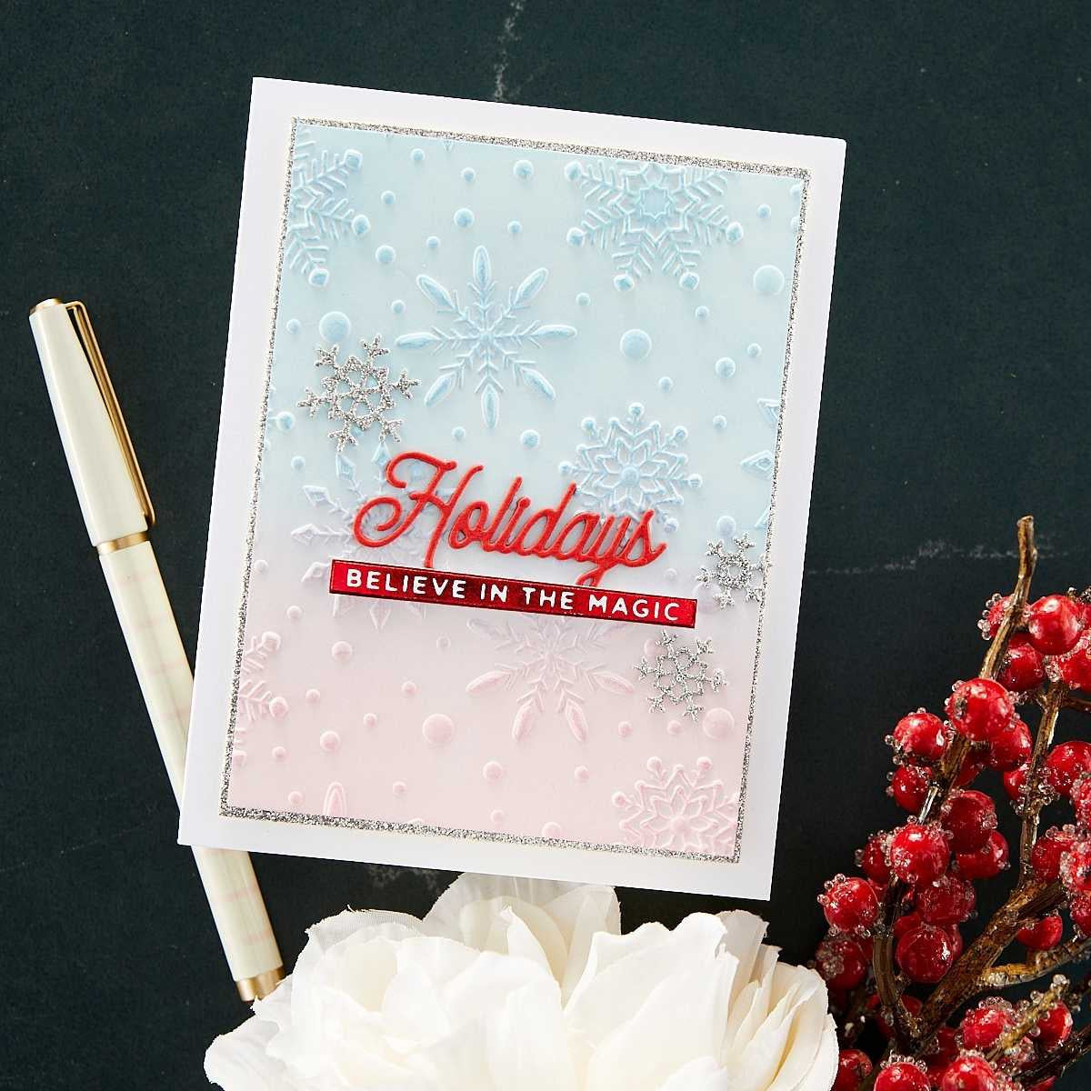 Spellbinders 3D Embossing Folder 5.5"x8.5"-Flurry Of Snowflakes