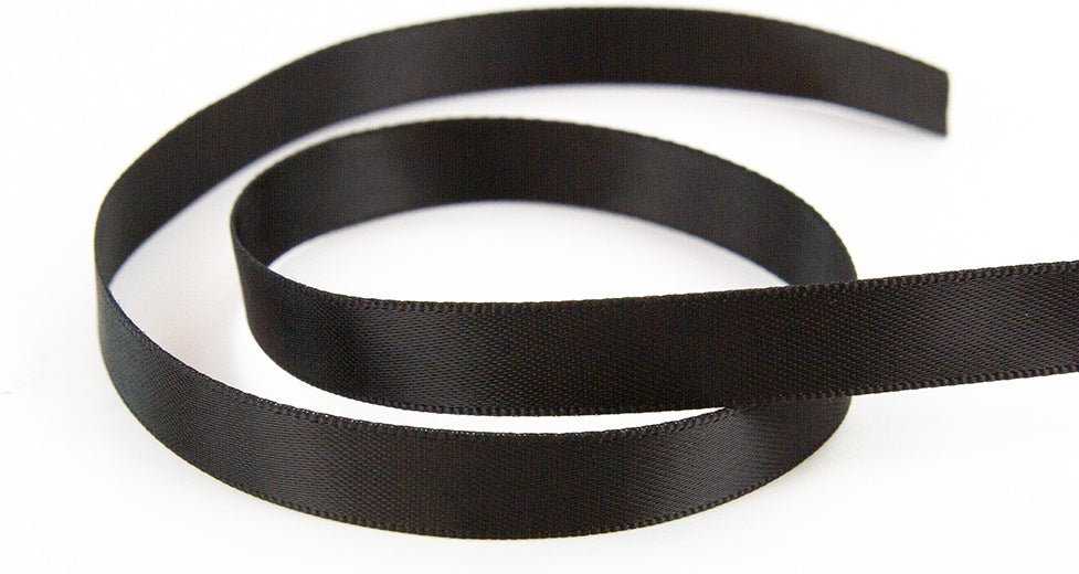 Craft Perfect Double Face Satin Ribbon 9mmX5m-Jet Black