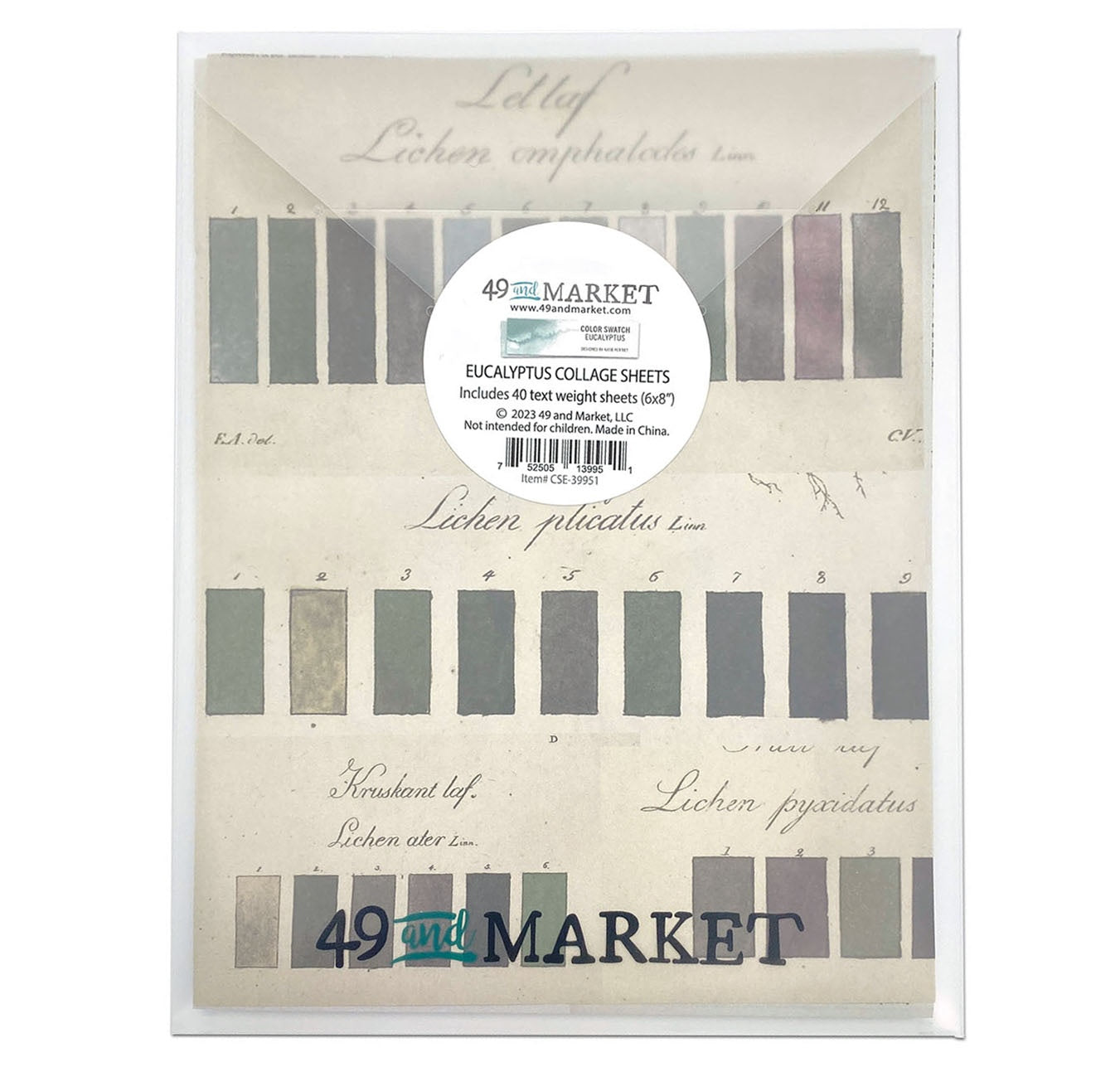 49 And Market Collage Sheets 6"X8" 40/Pkg-Color Swatch: Eucalyptus