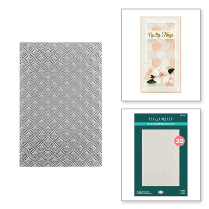 Spellbinders 3D Embossing Folder By Becca Feeken-Orange Peel Quilt