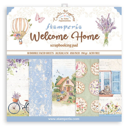 Stamperia Double-Sided Paper Pad 8"X8" 10/Pkg-Create Happiness Welcome Home