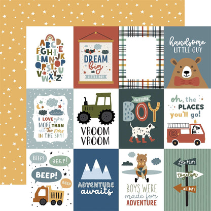 Dream Big Little Boy Double-Sided Cardstock 12"X12"-Tractors