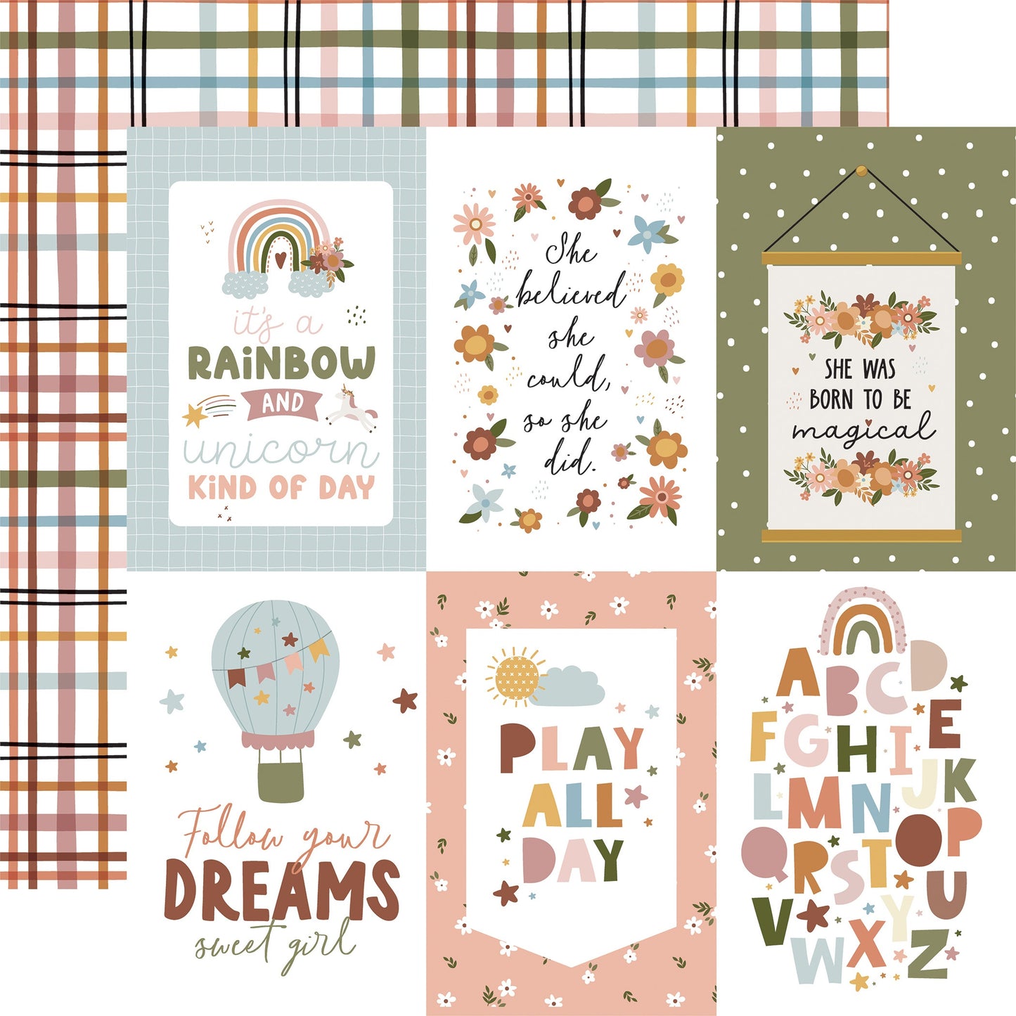 Dream Big Little Girl Double-Sided Cardstock 12"X12"-Butterfly Bunches