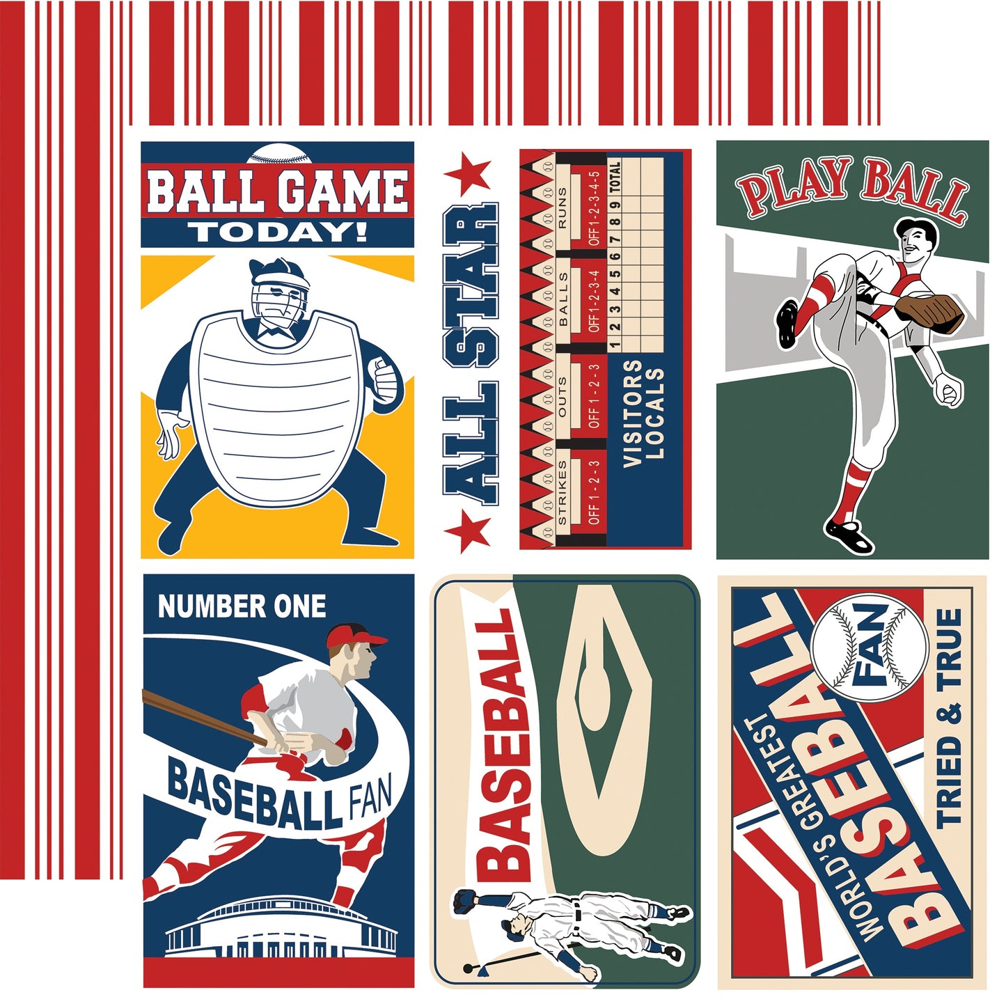 Home Run Double-Sided Cardstock 12"X12"-Game Day