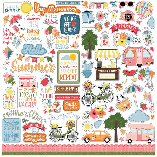 Here Comes The Sun Cardstock Stickers 12"X12"-Elements