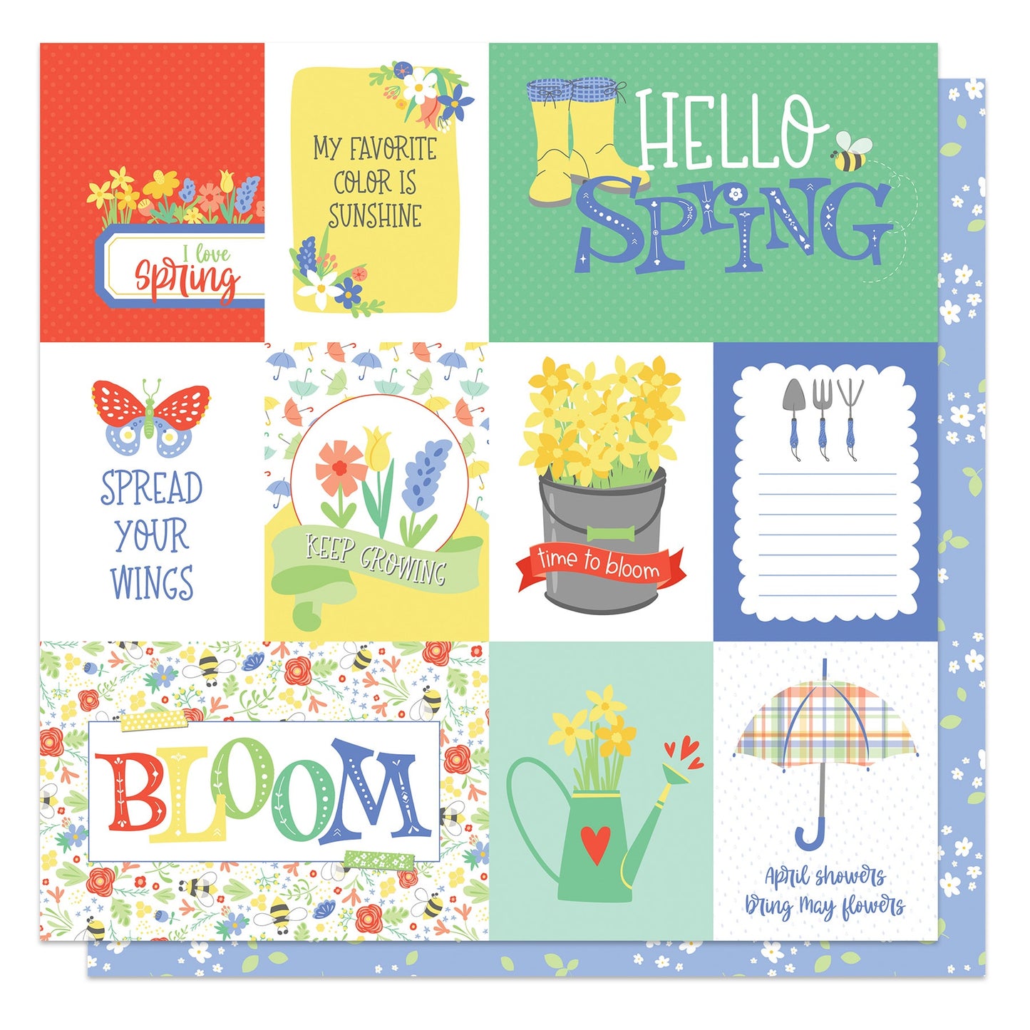 Showers & Flowers Double-Sided Cardstock 12"X12"-Select Style