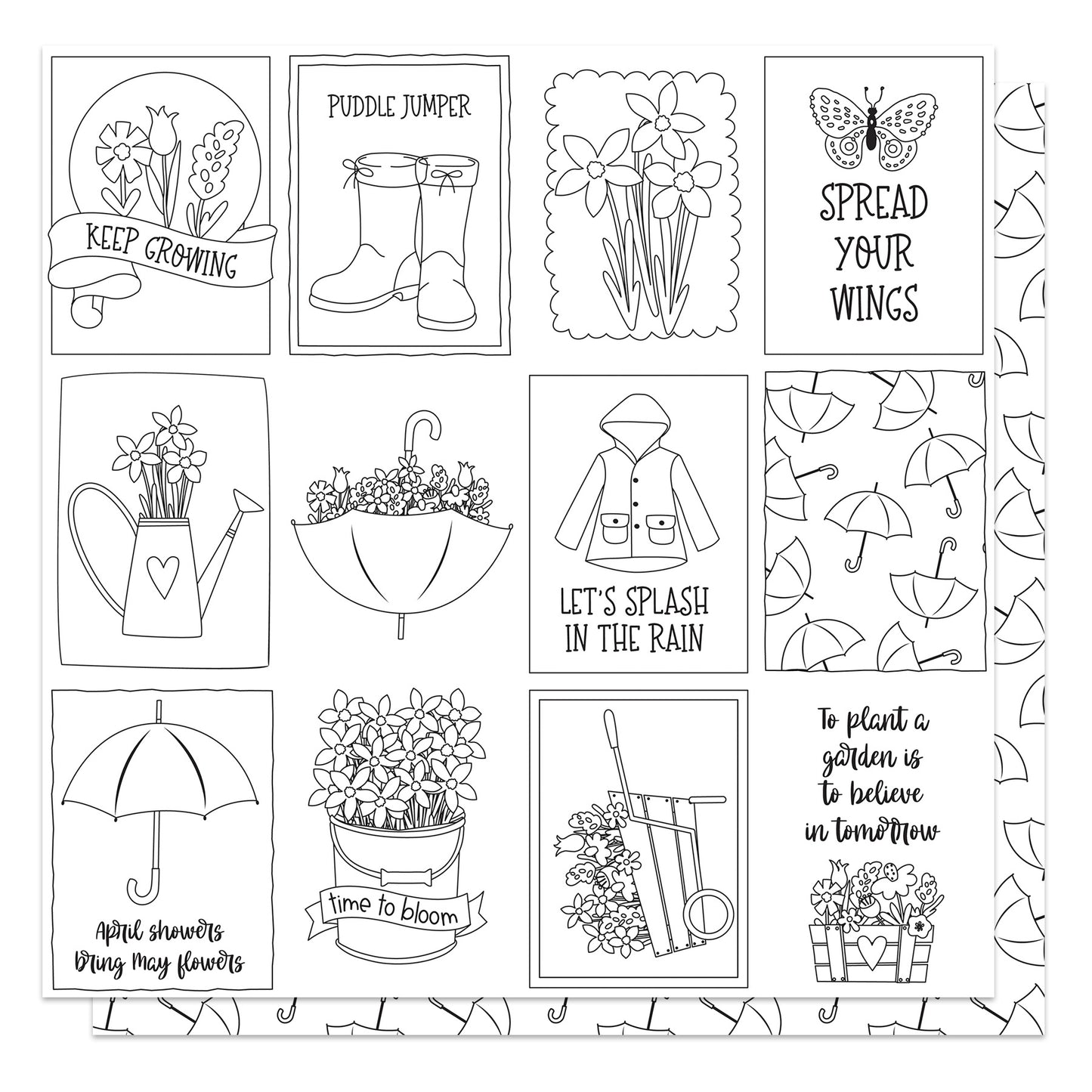 Showers & Flowers Double-Sided Cardstock 12"X12"-Select Style