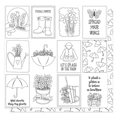 Showers & Flowers Double-Sided Cardstock 12"X12"-Select Style