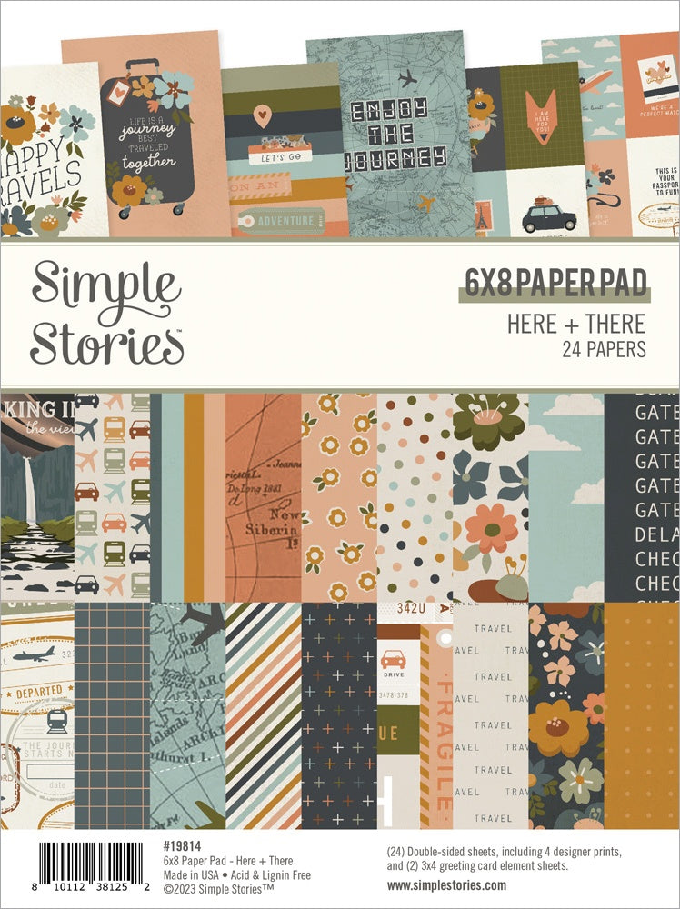 Simple Stories Double-Sided Paper Pad 6"X8" 24/Pkg-Here & There