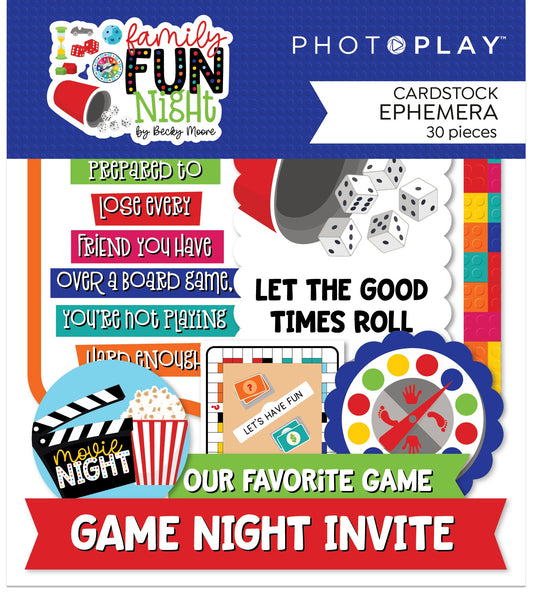 Family Fun Night Ephemera Cardstock Die-Cuts-