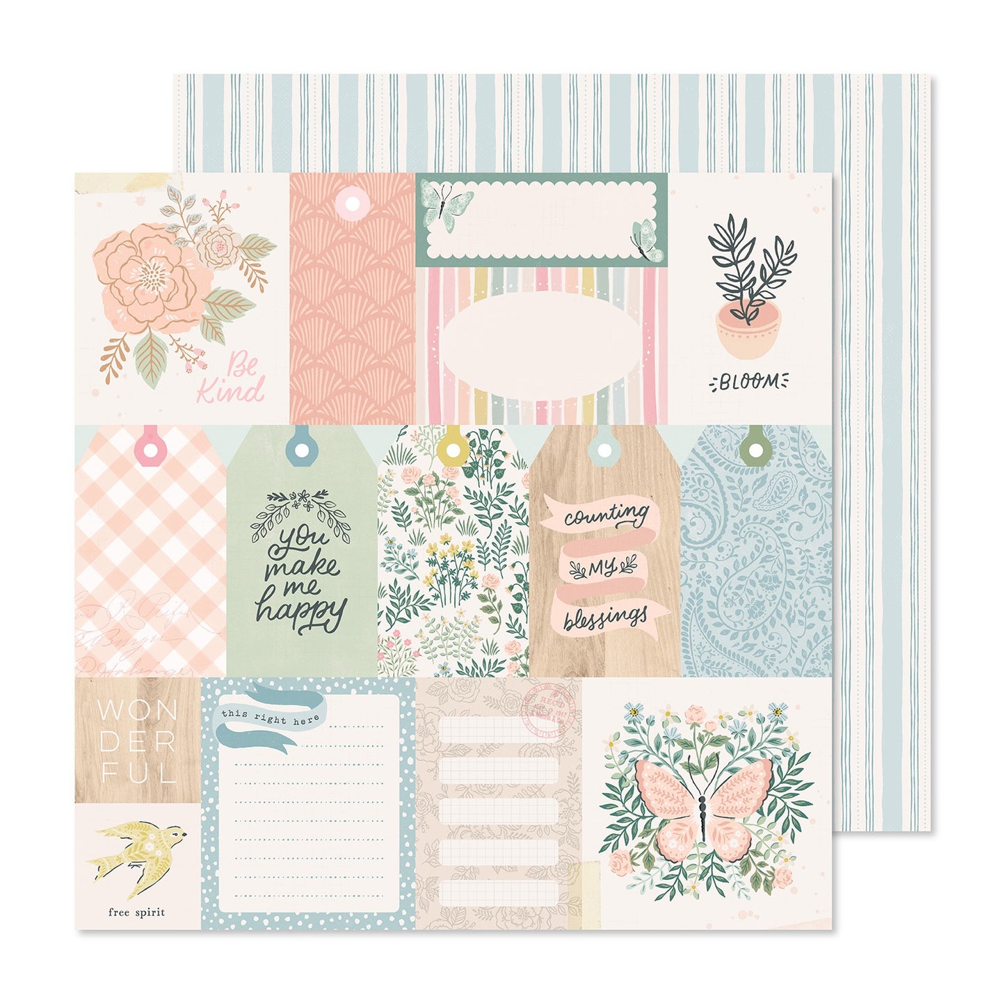 Gingham Garden Double-Sided Cardstock 12"X12"-Greenhouse