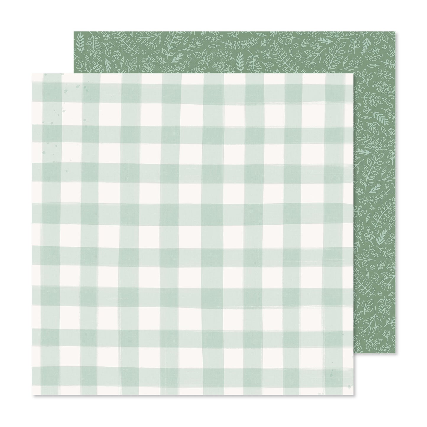 Gingham Garden Double-Sided Cardstock 12"X12"-Greenhouse