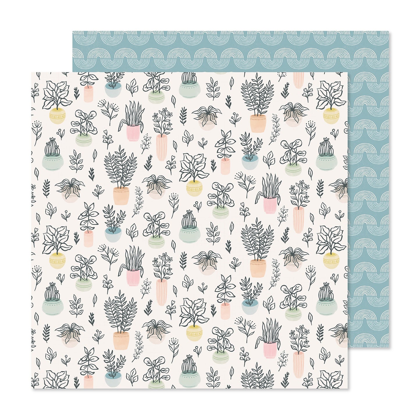 Gingham Garden Double-Sided Cardstock 12"X12"-Greenhouse