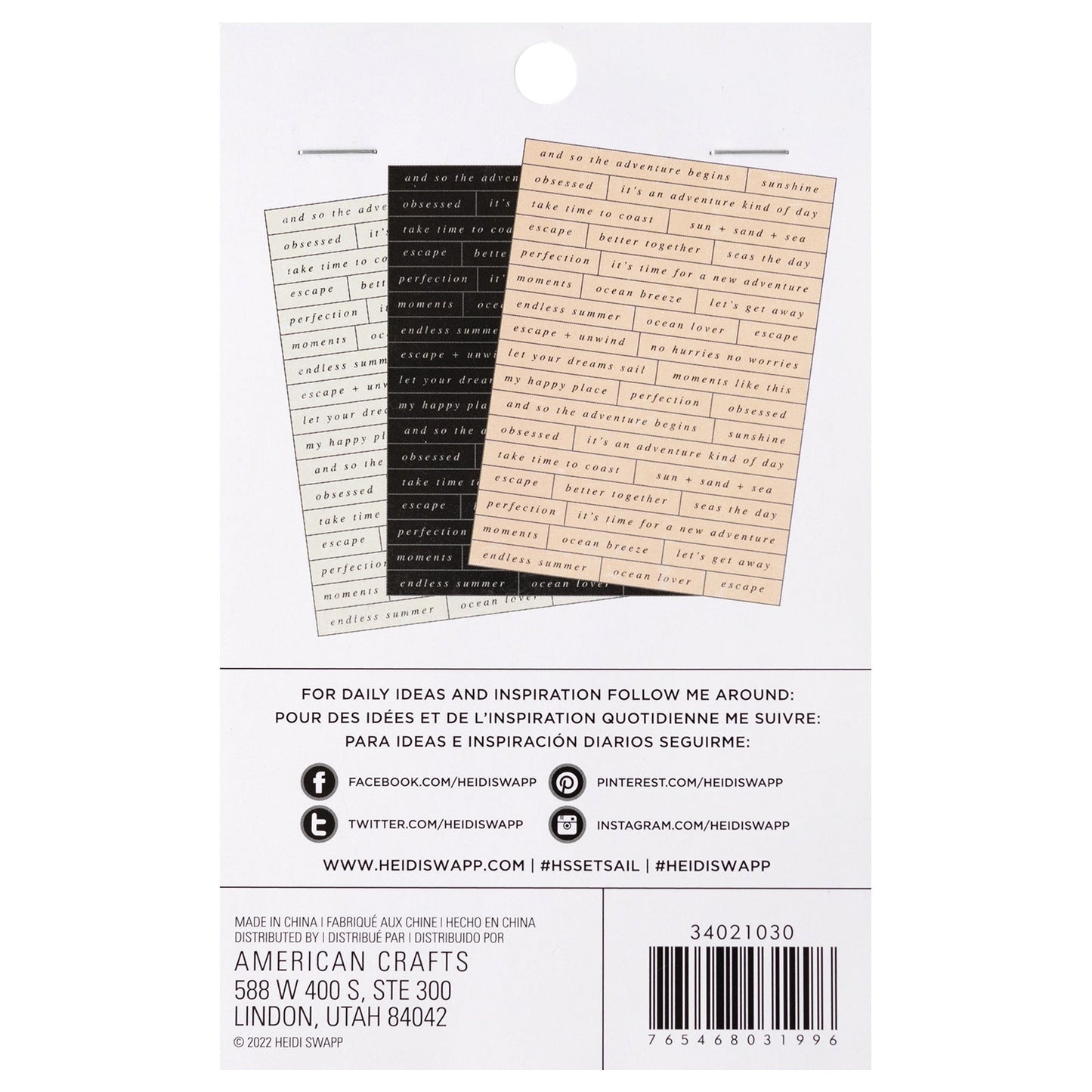 Heidi Swapp Set Sail Sentiment Stickers 123/Pkg-123/Pkg