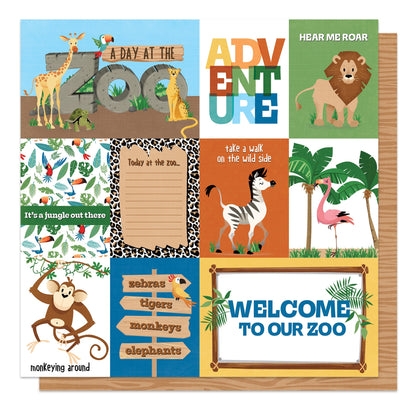 A Day At The Zoo Double-Sided Cardstock 12"X12"-