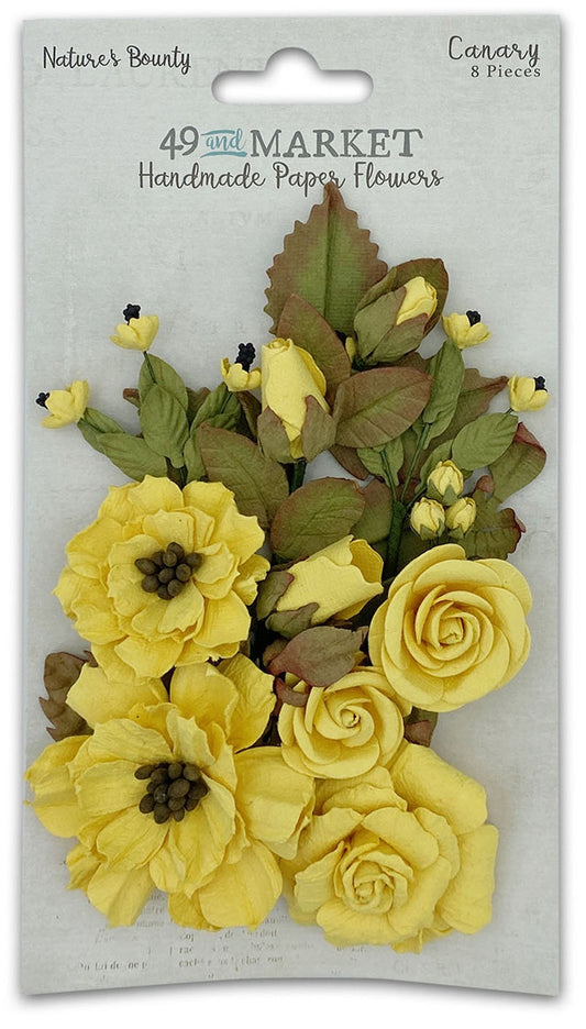 49 And Market Nature's Bounty Paper Flowers-Canary
