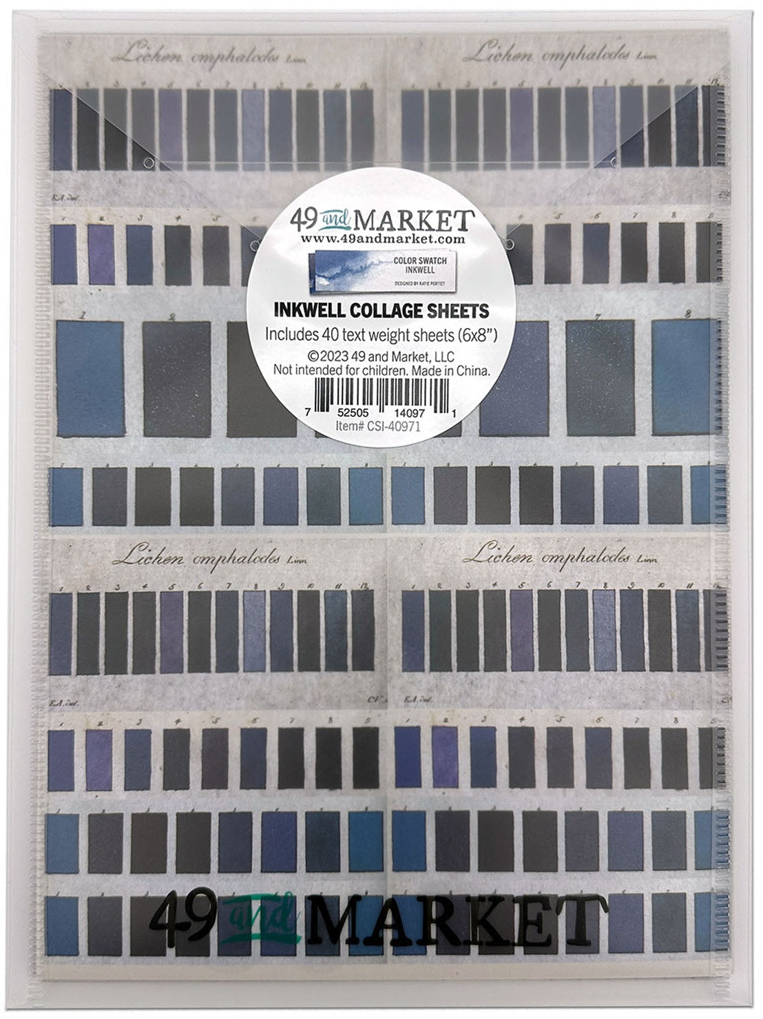 49 And Market Collage Sheets 6"X8" 40/Pkg-Color Swatch: Inkwell