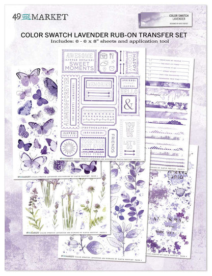 Color Swatch: Lavender Rub-Ons 6"X8" 6/Sheets-