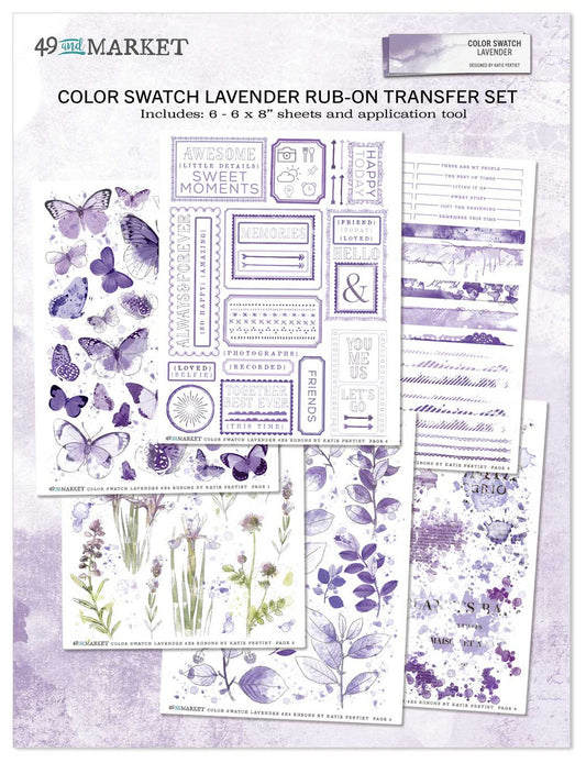 Color Swatch: Lavender Rub-Ons 6"X8" 6/Sheets-