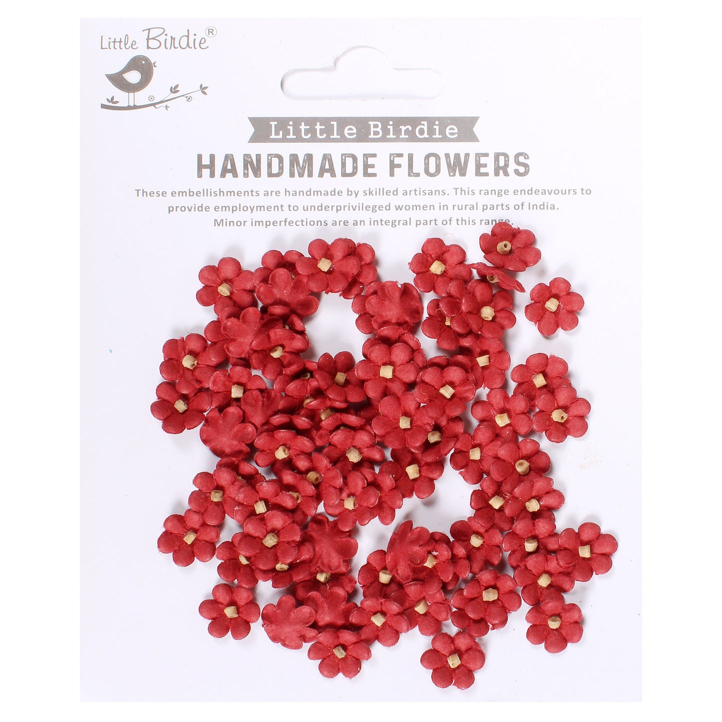 Little Birdie Esme Paper Flowers 80/Pkg-Poppies And Roses