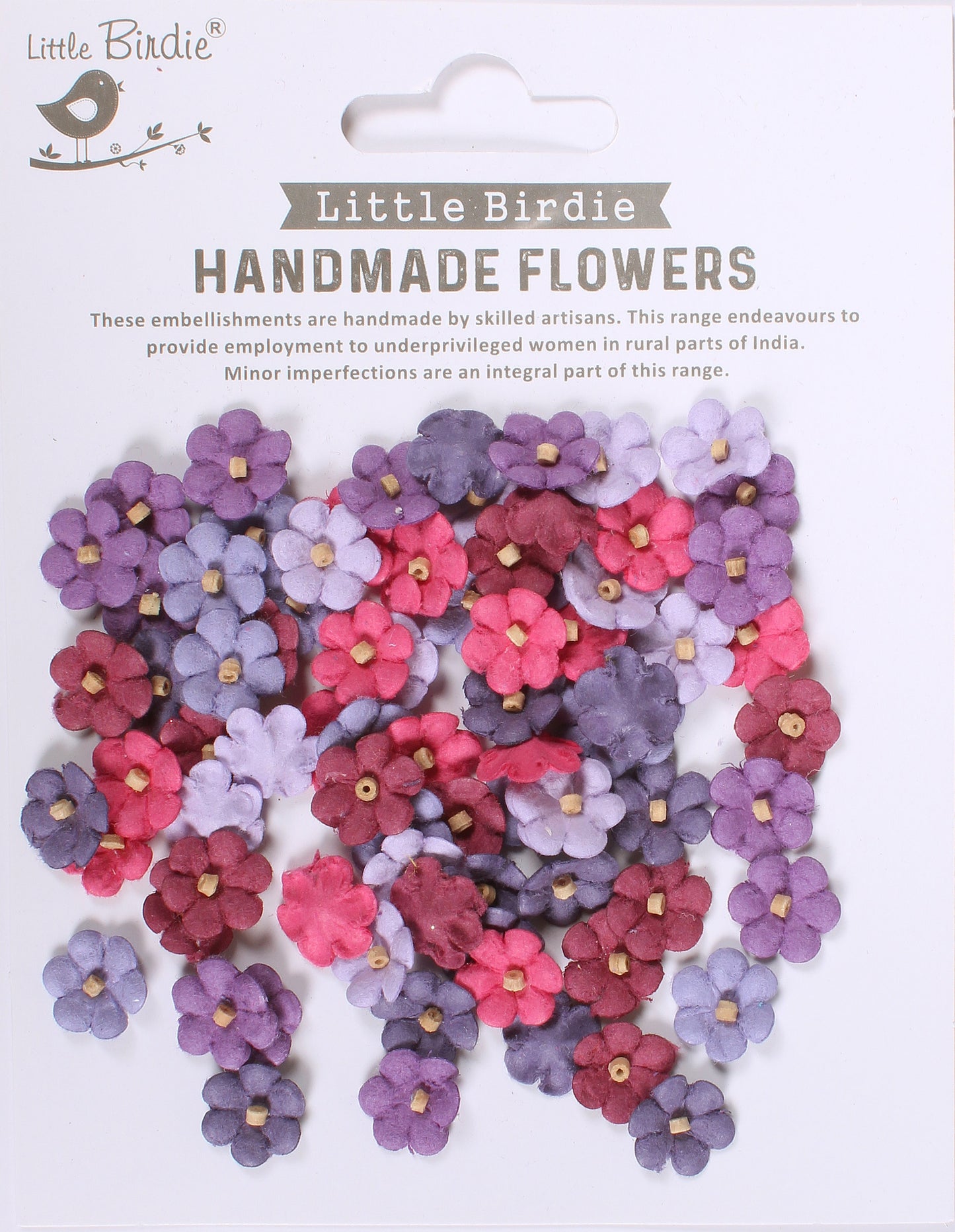 Little Birdie Esme Paper Flowers 80/Pkg-Poppies And Roses