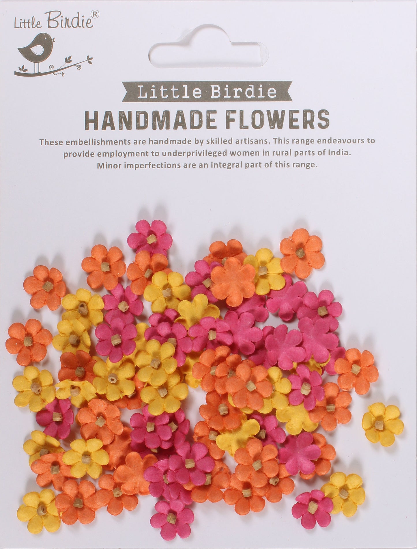 Little Birdie Esme Paper Flowers 80/Pkg-Poppies And Roses