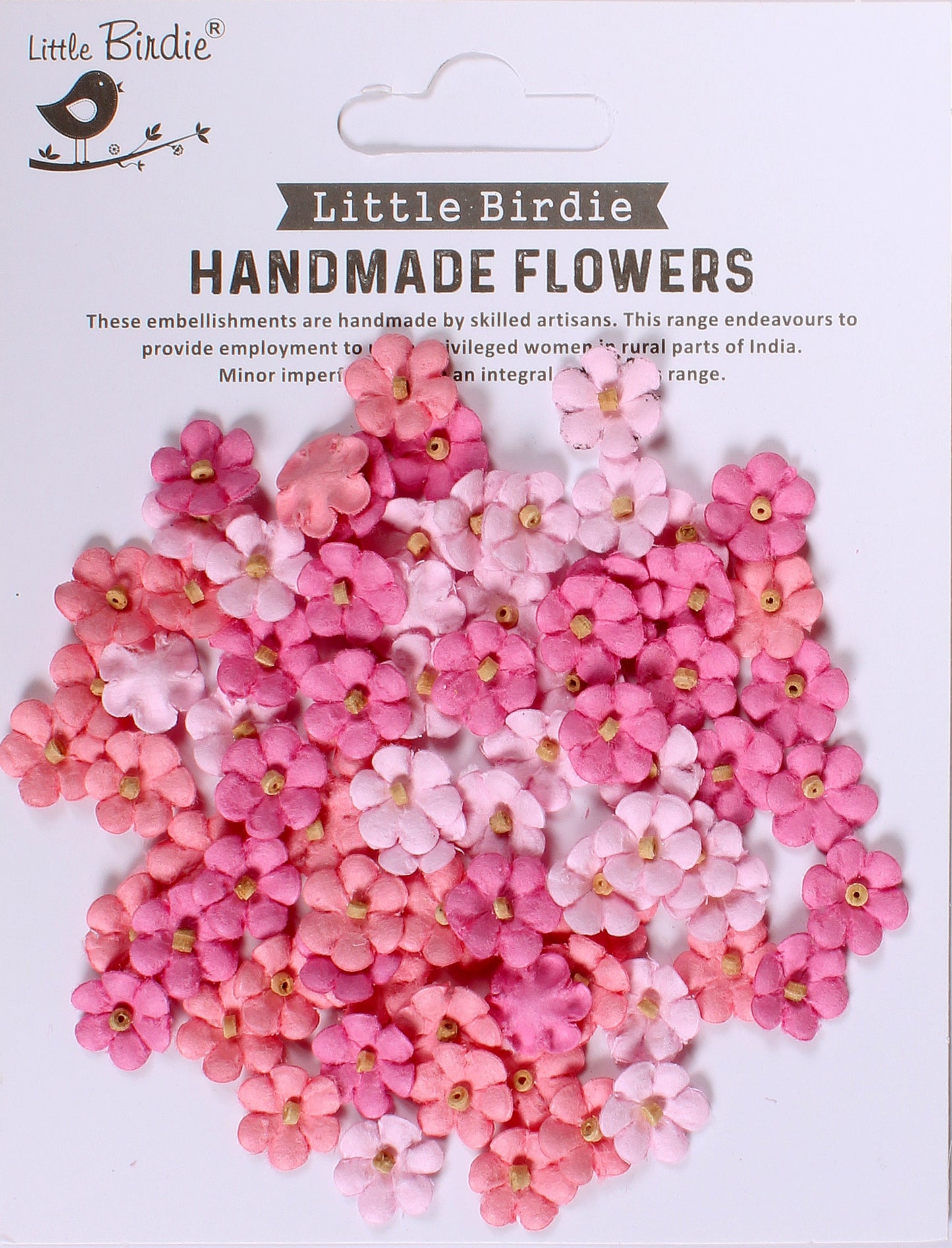 Little Birdie Esme Paper Flowers 80/Pkg-Poppies And Roses