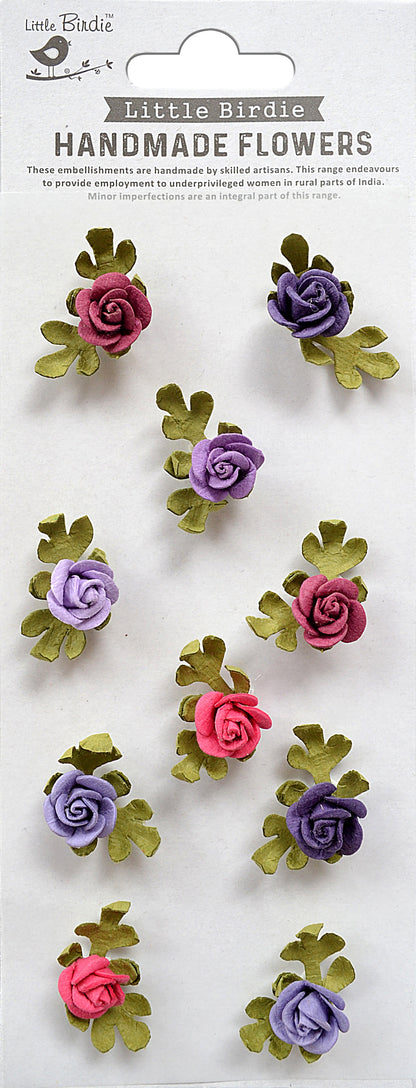 Little Birdie Petite Rose Paper Flowers 10/Pkg-Select Style