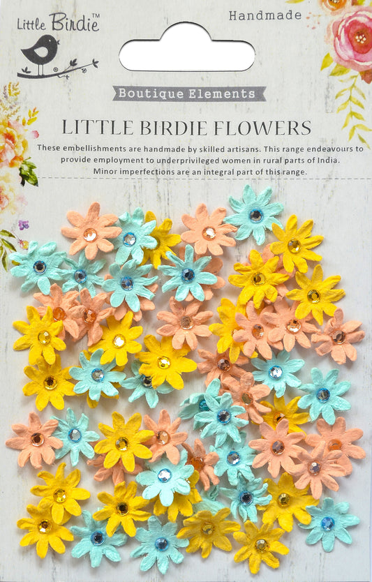 Little Birdie Micro Jeweled Florettes 60/Pkg-Pastel Palette