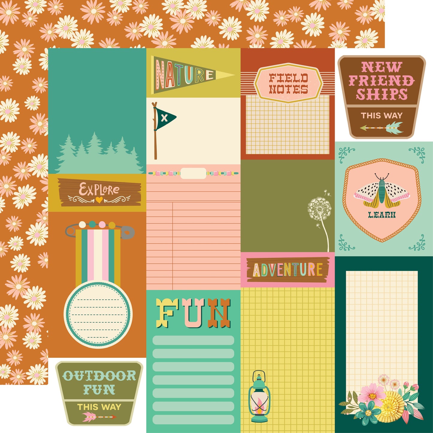 Trail Mix Double-Sided Cardstock 12"X12"-4"X6" Elements