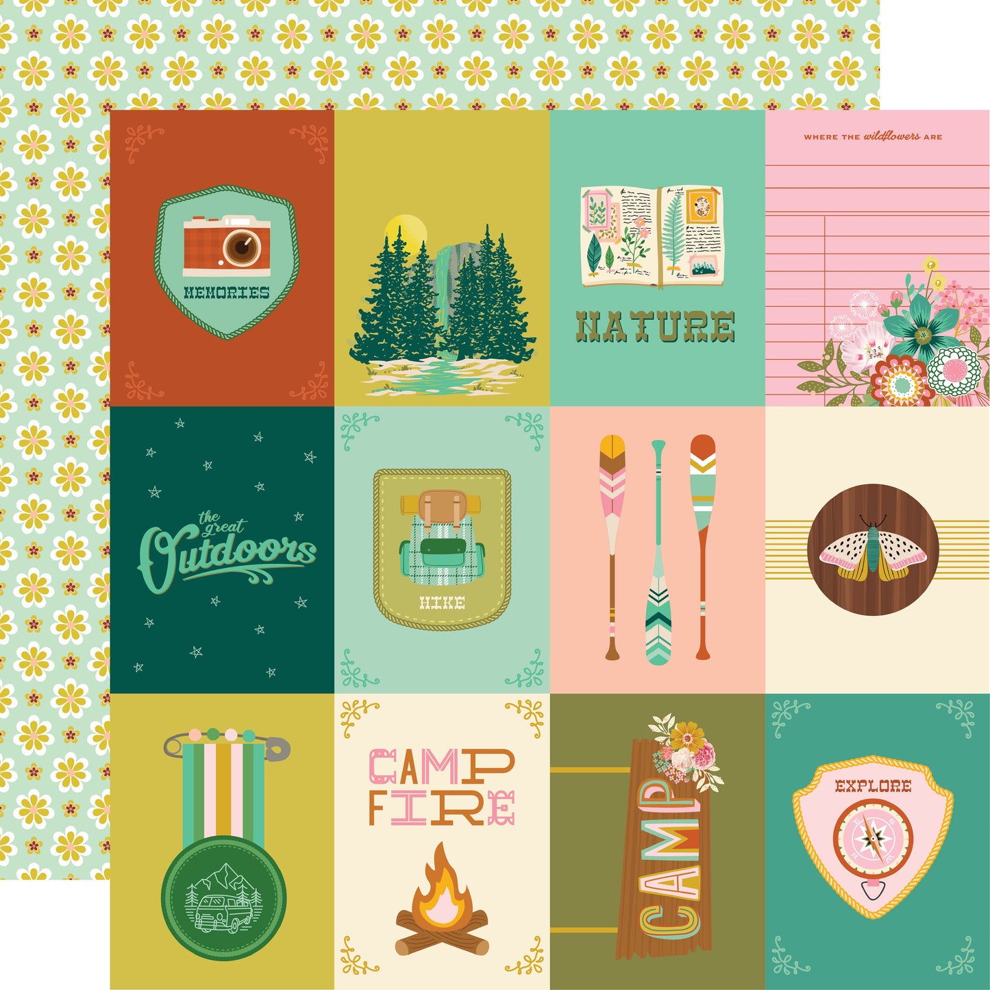 Trail Mix Double-Sided Cardstock 12"X12"-4"X6" Elements