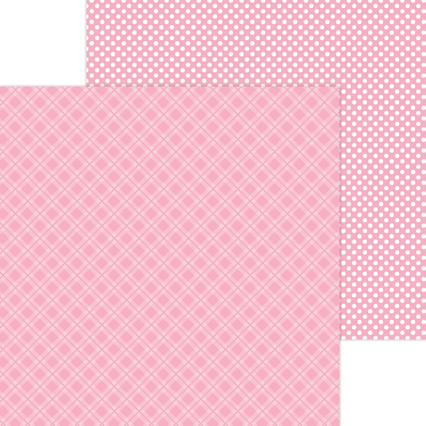 Doodlebug Petite Prints Plaid/Polka Dot Cardstock 12"X12"- Select Style