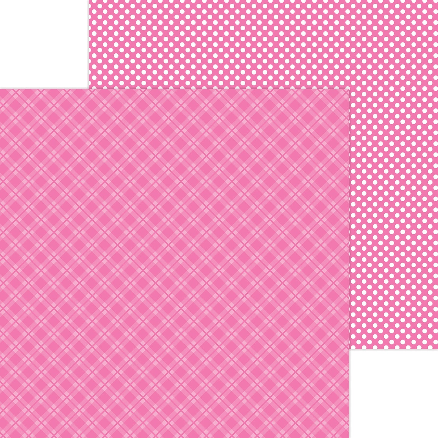Doodlebug Petite Prints Plaid/Polka Dot Cardstock 12"X12"- Select Style