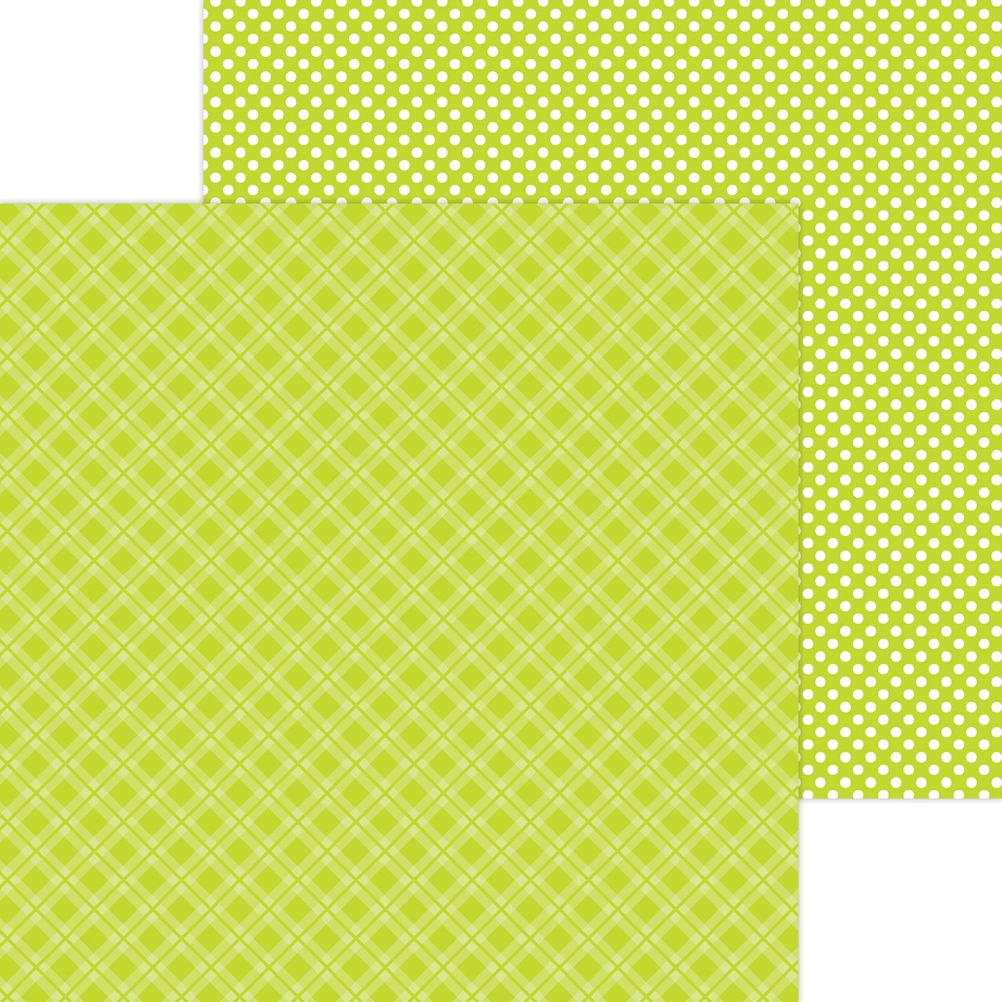 Doodlebug Petite Prints Plaid/Polka Dot Cardstock 12"X12"- Select Style